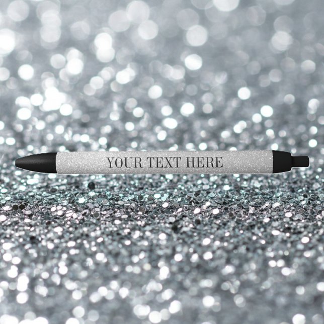 Personalized silver glitter pen | your text here (silver pen)