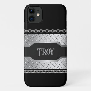 Personalized Silver Metal and Chain iPhone 11 Case