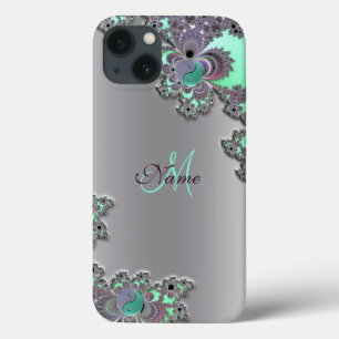 Personalized Silver Metallic Fractal iPad Case