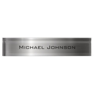 Personalized Silver Metallic Nameplate
