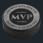 Personalized Silver MVP Hockey Puck<br><div class="desc">*Customize with your text.</div>