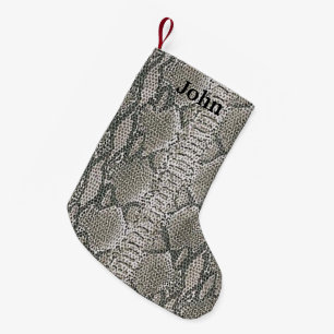 Personalized Silver Snake Skin Christmas Stocking