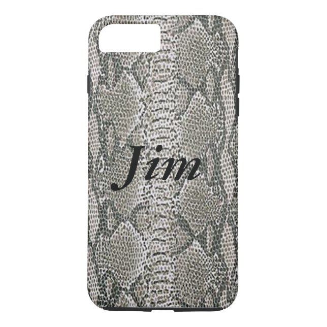 Personalized Silver Snake Skin iPhone 7 Case (Back)