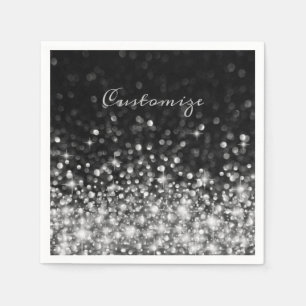 Personalized Silver Sparkle Napkin
