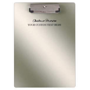 Personalized Silver Stainless Steel Metal Clipboard