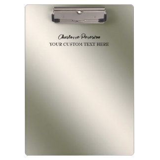 Personalized Silver Stainless Steel Metal Clipboard
