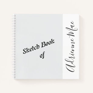 Personalized Silver White Sketch Book