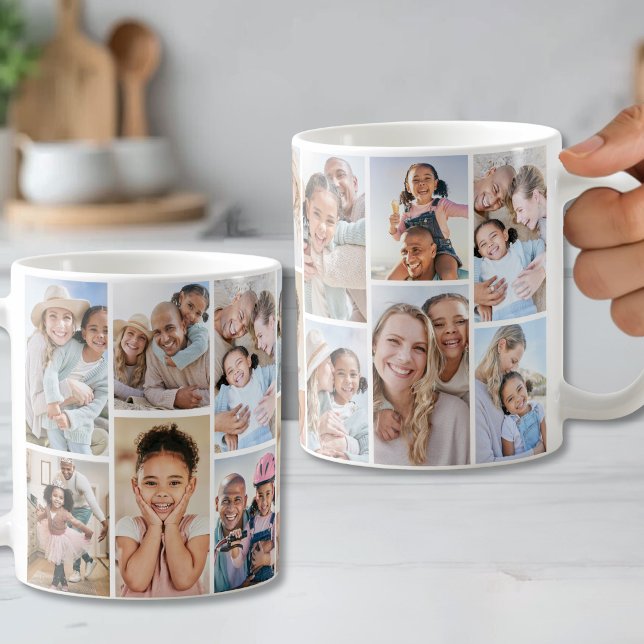 Personalized Simple 14 Photo Collage Coffee Mug (Personalized Simple 14 Photo Collage Coffee Mug )