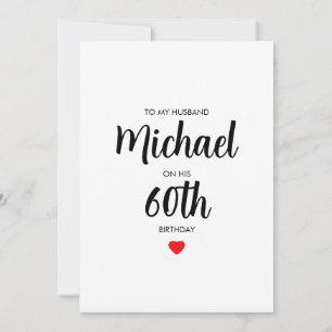 Personalized Simple 60th Birthday Card For Him