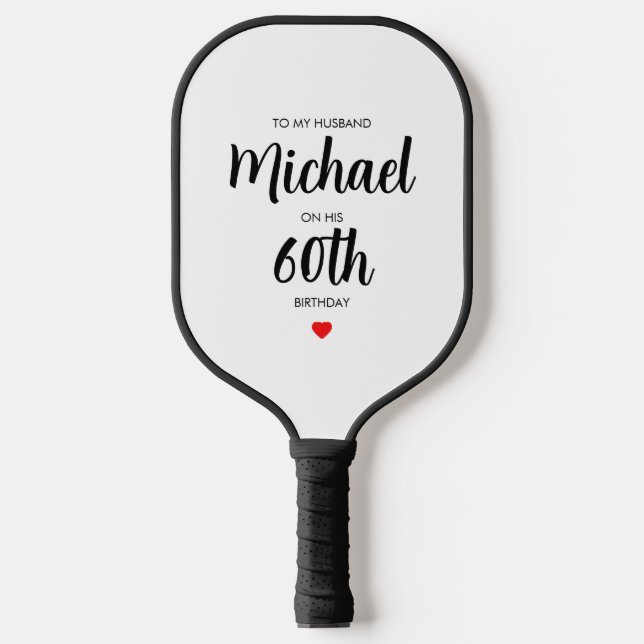 Personalized Simple 60th Birthday  Pickleball Paddle (Front)