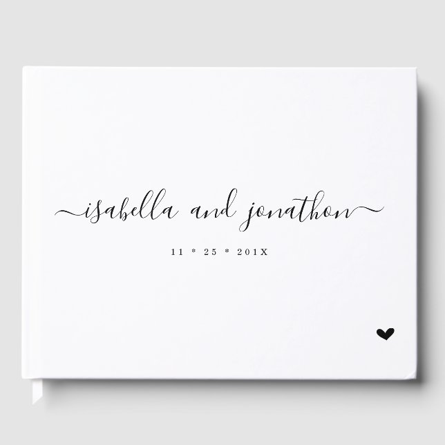 Personalized Simple and Elegant Wedding Guest Book (Front)