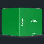 Personalized Simple biology/Science Green Binder<br><div class="desc">Introducing our Biology/Science binder in "Shamrock Green." Boost productivity and focus with this vibrant hue. Green's natural essence aligns with life sciences,  enhancing your connection to biology. Fill this binder with class notes,  diagrams,  and research for an organized and engaging study experience.</div>