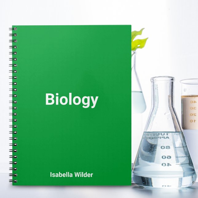 Personalized Simple biology/Science Green Notebook (Shamrock Green Biology Notebook: Amplify Focus and Connection to Life Sciences.)