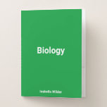 Personalized Simple biology/Science Green Pocket Folder<br><div class="desc">Introducing our Biology/Science folder in "Shamrock Green." Boost productivity and focus with this vibrant hue. Green's natural essence aligns with life sciences,  enhancing your connection to biology. Fill this folder with class notes,  diagrams,  and research for an organized and engaging study experience.</div>