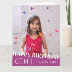 Personalized Simple Birthday Stylish Fun Photo Car Card