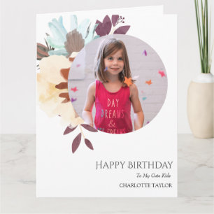 Personalized Simple Birthday Stylish Fun Photo Car Card