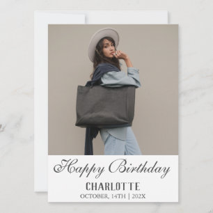 Personalized Simple Birthday Stylish Fun Photo Card