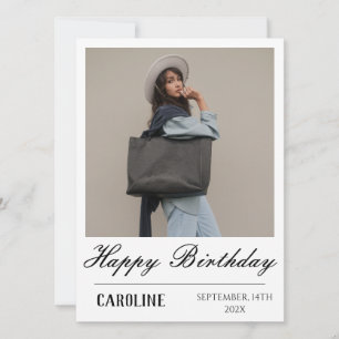 Personalized Simple Birthday Stylish Fun Photo Card