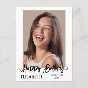 Personalized Simple Birthday Stylish Fun Photo Postcard
