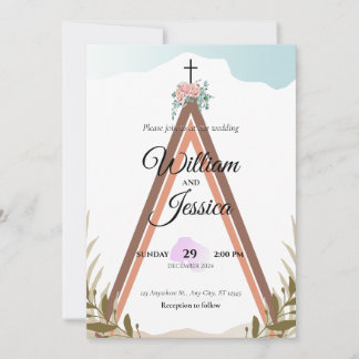 Personalized Simple Boho Wedding Invitation 