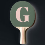 Personalized Simple Bold Monogram Pink and Green Ping Pong Paddle<br><div class="desc">Personalized Simple Bold Monogram Pink and Green Ping Pong Paddle</div>