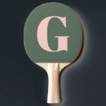 Personalized Simple Bold Monogram Pink and Green Ping Pong Paddle<br><div class="desc">Personalized Simple Bold Monogram Pink and Green Ping Pong Paddle</div>