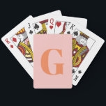 Personalized Simple Bold Monogram Pink and Orange Playing Cards<br><div class="desc">Personalized Simple Bold Monogram Pastel Pink and Orange Playing Cards</div>