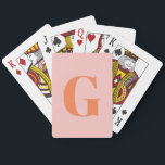 Personalized Simple Bold Monogram Pink and Orange Playing Cards<br><div class="desc">Personalized Simple Bold Monogram Pastel Pink and Orange Playing Cards</div>