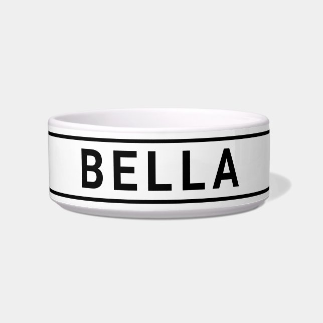 Personalized Simple Bold Name Template Pet Food Bowl (Front)