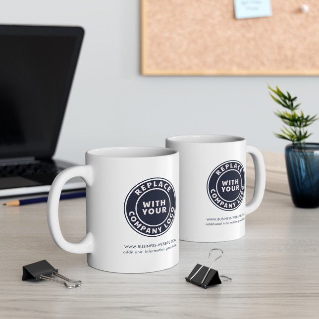 Personalized Simple Business Promotional Logo Coffee Mug (Business Logo Minimalist Company Giveaway 11oz White Coffee Mug)