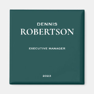 Personalized simple business teal magnet