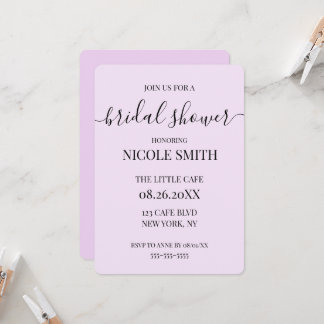 Personalized Simple Calligraphy Bridal Shower Invitation