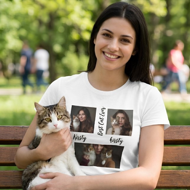 Personalized simple Cat Photo and name keepsake T-Shirt (Creator Uploaded)