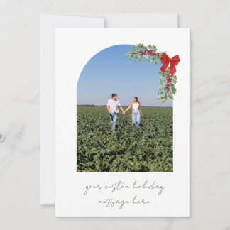 Personalized Simple Christmas Card - Holly