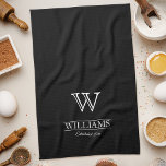 Personalized Simple Classic Monogram Family Name Kitchen Towel<br><div class="desc">Create your own custom classy and elegant personalized kitchen towel with your family name and monogram. To edit this design template, simply edit the text fields as shown above. You can even add more text or images, customize fonts and background colour. Treat yourself or make the perfect gift for family,...</div>