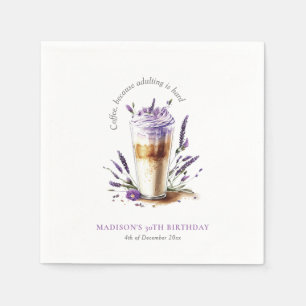 Personalized simple Coffee Adult Birthday Napkin