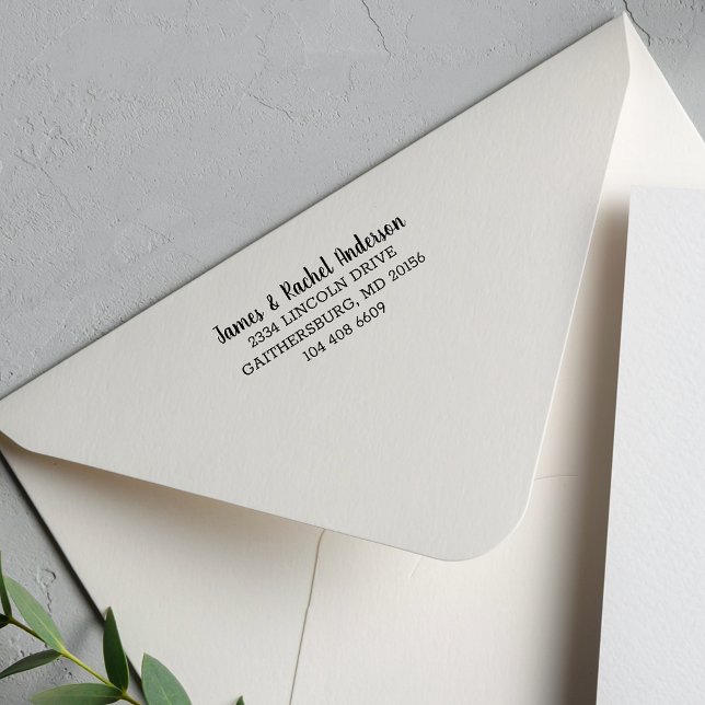 Personalized Simple Couples Return Address Self-inking Stamp (First Names Return Address Self Inking Rubber Stamp)