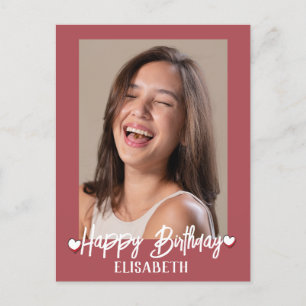 Personalized Simple Custom Family Photo Birthday Postcard