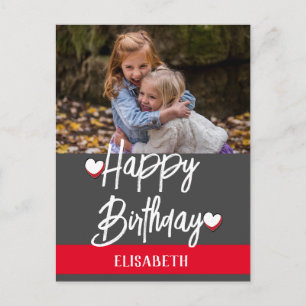 Personalized Simple Custom Family Photo Birthday Postcard
