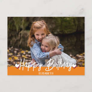 Personalized Simple Custom Family Photo Birthday Postcard