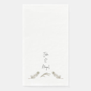 Personalized Simple Custom Watercolor Pine Bough Napkin