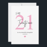 Personalized Simple Daughter 21st Birthday Card<br><div class="desc">Personalized Simple Pink 21st Birthday Card for Daughter: Celebrate your daughter’s milestone in the sweetest way with this simple pink 21st birthday card. The design features a soft pink number “21”, elegant script text, and a small heart accent — creating a timeless, feminine look that perfectly expresses love and pride....</div>