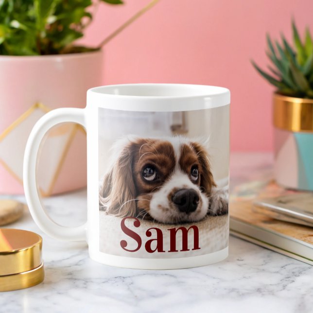 Personalized simple dog Photo and name keepsake  Coffee Mug (Creator Uploaded)