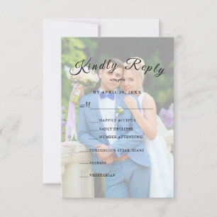 Personalized Simple Elegant GV Script RSVP Card