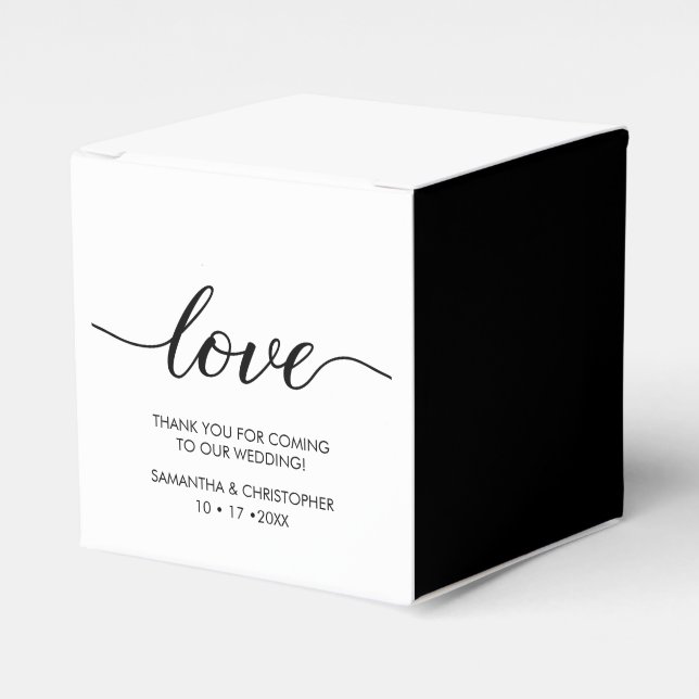 Personalized Simple & Elegant Love Wedding ScrIpt  Favor Box (Front Side)