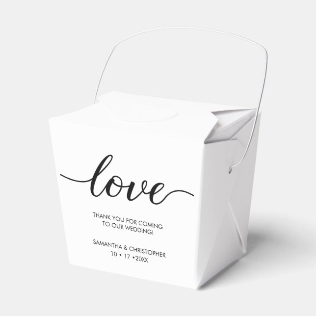 Personalized Simple & Elegant Love Wedding ScrIpt Favor Box (Front Side)
