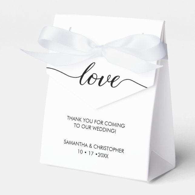 Personalized Simple & Elegant Love Wedding ScrIpt Favor Box (Front Side)