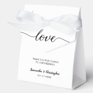 Personalized Simple Elegant Love Wedding ScrIpt Favor Box