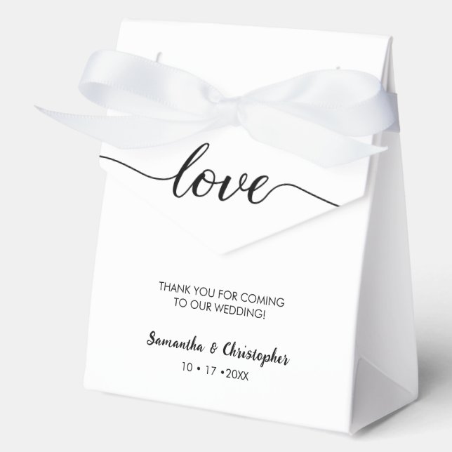 Personalized Simple Elegant Love Wedding ScrIpt Favor Box (Front)