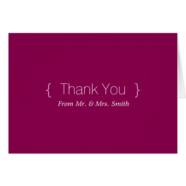 Personalized simple Elegant Purple Thank You (Front Horizontal)